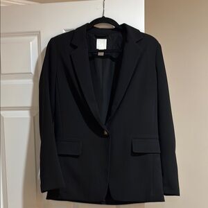 H&M Black Tailored Blazer with Notched Lapels